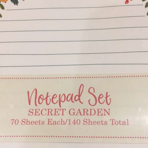 OCS Designs Floral Market Note Pads Set Of Two Secret Garden Designs NWT 8x4x.75 - Picture 3 of 16
